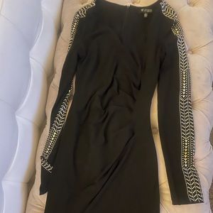 Black with gold design guess dress size 4